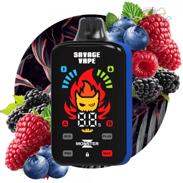 SAVAGE MONSTER Z – BLUE RAZZ ICE – EZIGI – Home of Vape Bar