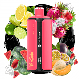 VAPSOLO QUADS - LEMON LIME & WATERMELON ICE & BLACK ICE DRAGONFRUIT STRAWBERRY & LOVE66