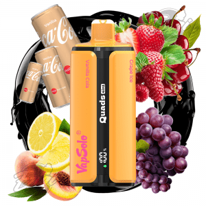 VAPSOLO QUADS - VANILLA COLA & LEMON PEACH & STRAWBERRY RASPBERRY CHERRY ICE & GRAPE ICE