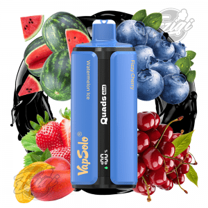 VAPSOLO QUADS - WATERMELON ICE & STRAWBERRY MANGO & BLUEBERRY ICE & FIZZY CHERRY