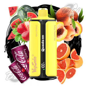 VAPSOLO QUADS - STRAWBERRY WATERMELON & CHERRY COLA & JUICY PEACH ICE & GRAPEFRUIT REFRESHER