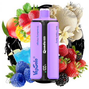 VAPSOLO QUADS - STRAWBERRY MANGO & BLUE RAZZ LEMONADE & VANILLA ICE CREAM & SOUR TRIPLE BERRY