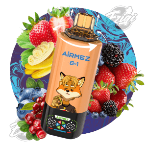 AIRMEZ FOX 6 IN 1 - STRAWBERRY BANANA & VIMTO & BLUEBERRY CHERRY CRANBERRY