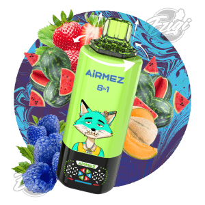 AIRMEZ FOX 6 IN 1 - STRAWBERRY WATERMELON & TRIPLE MELON & BLUE RAZZ ICE