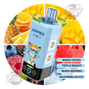 AIRMEZ FOX 8 IN 1 - BINGO CRUSH & TRIPLE MANGO & MIXED BERRIES & WATERMELON ICE