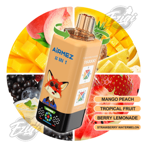 AIRMEZ FOX 8 IN 1 - MANGO PEACH & TROPICAL FRUIT & BERRY LEMONADE & STRAWBERRY WATERMELON